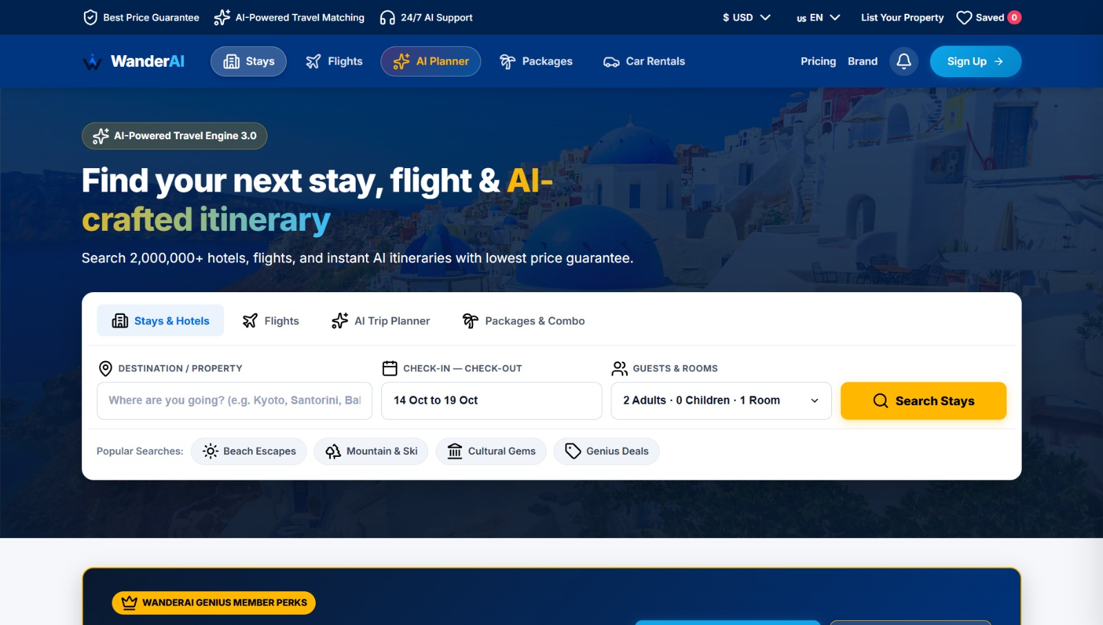 Wonder AI - AI Trip Planner & Interface Design